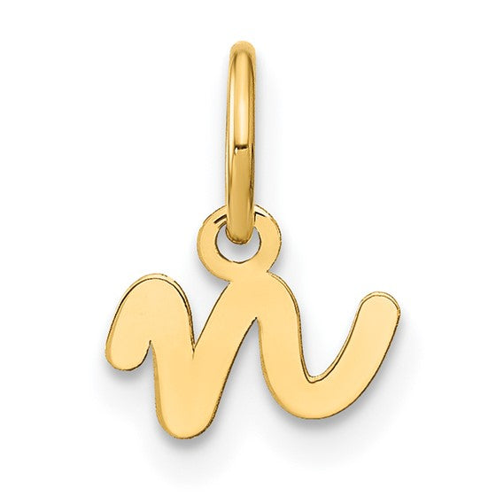 14KY Lower case Letter N Initial Charm