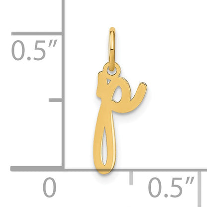 14KY Lower case Letter P Initial Charm
