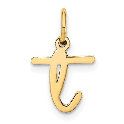 14KY Lower case Letter T Initial Charm