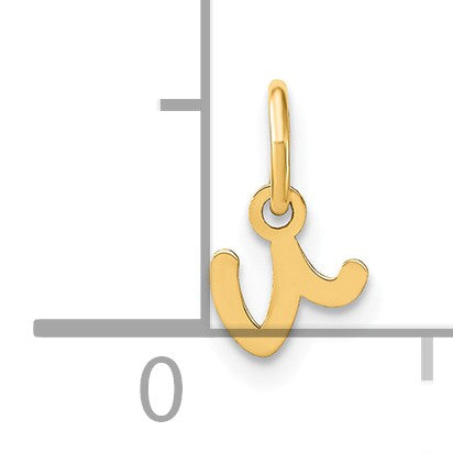 14KY Lower case Letter V Initial Charm