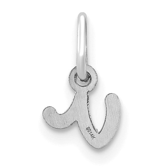 14KW Lower case Letter V Initial Charm