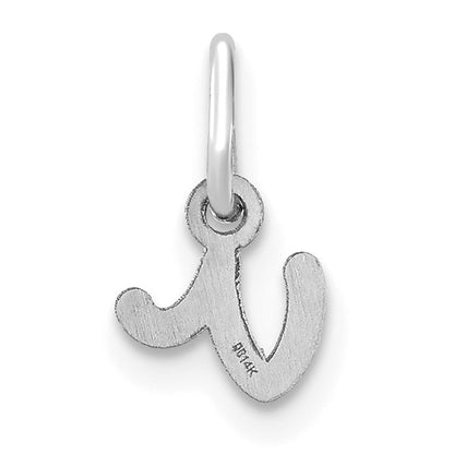 14KW Lower case Letter V Initial Charm