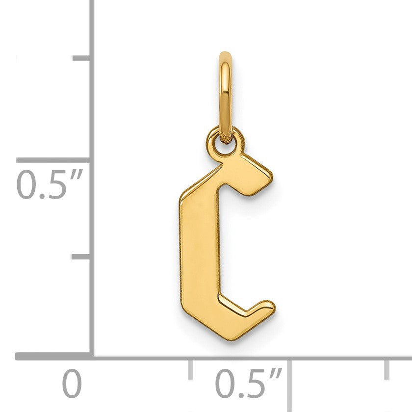 14KY Letter C Initial Pendant