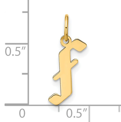 14KY Letter F Initial Pendant