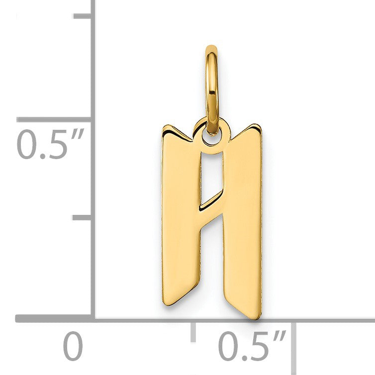 14KY Letter H Initial Pendant