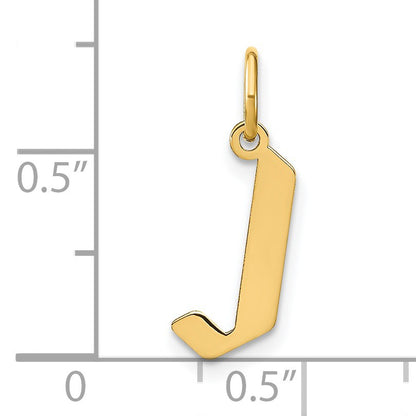 14KY Letter J Initial Pendant