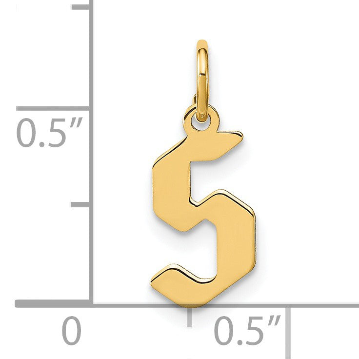 14KY Letter S Initial Pendant