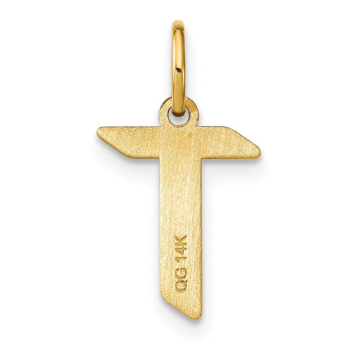 14KY Letter T Initial Pendant
