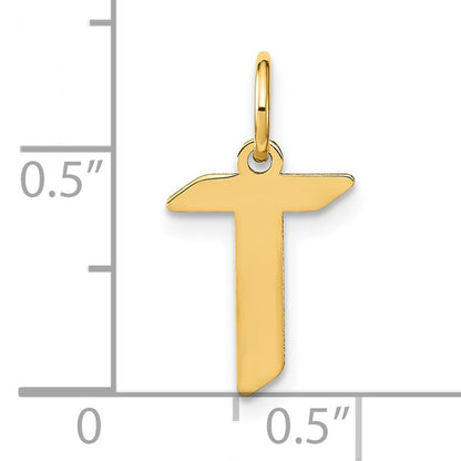14KY Letter T Initial Pendant