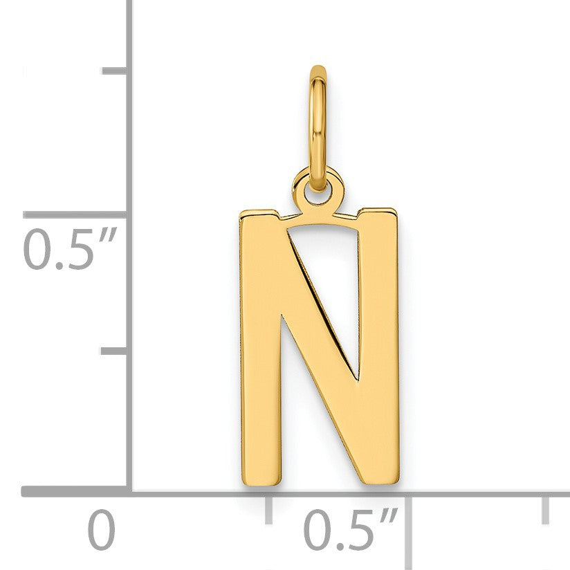 14ky Letter N Initial Pendant