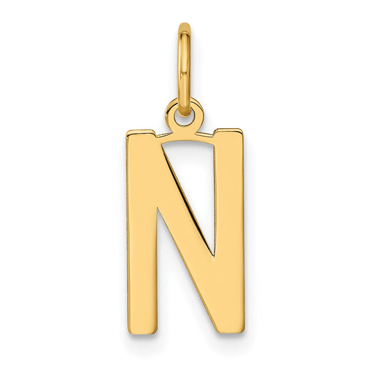 14ky Letter N Initial Pendant