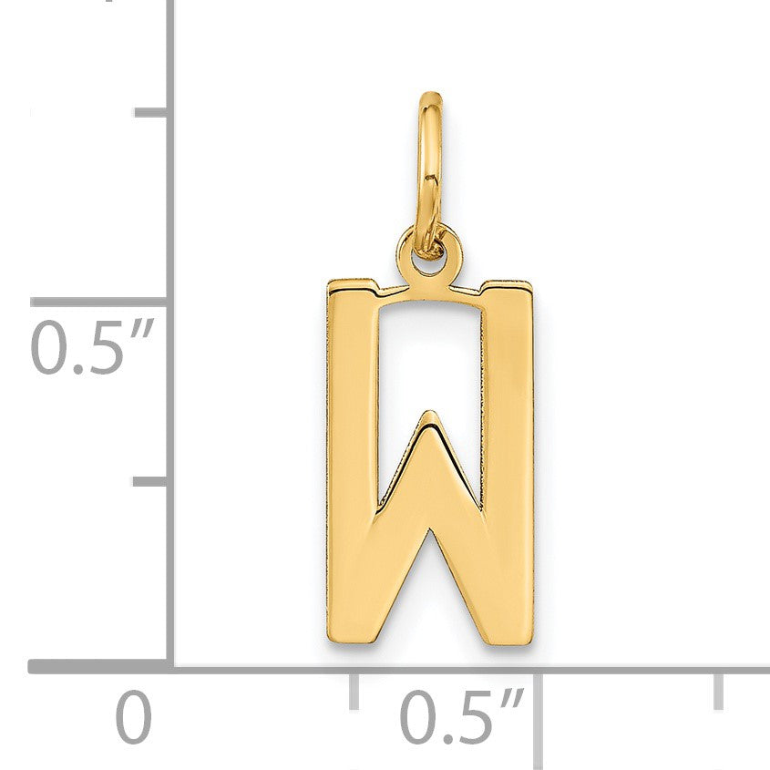 14ky Letter W Initial Pendant