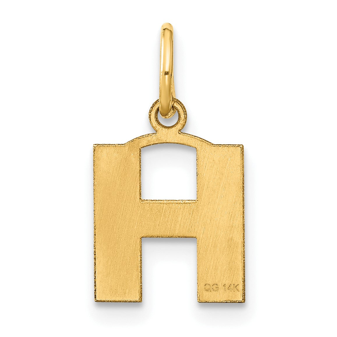 14ky Letter H Initial Pendant