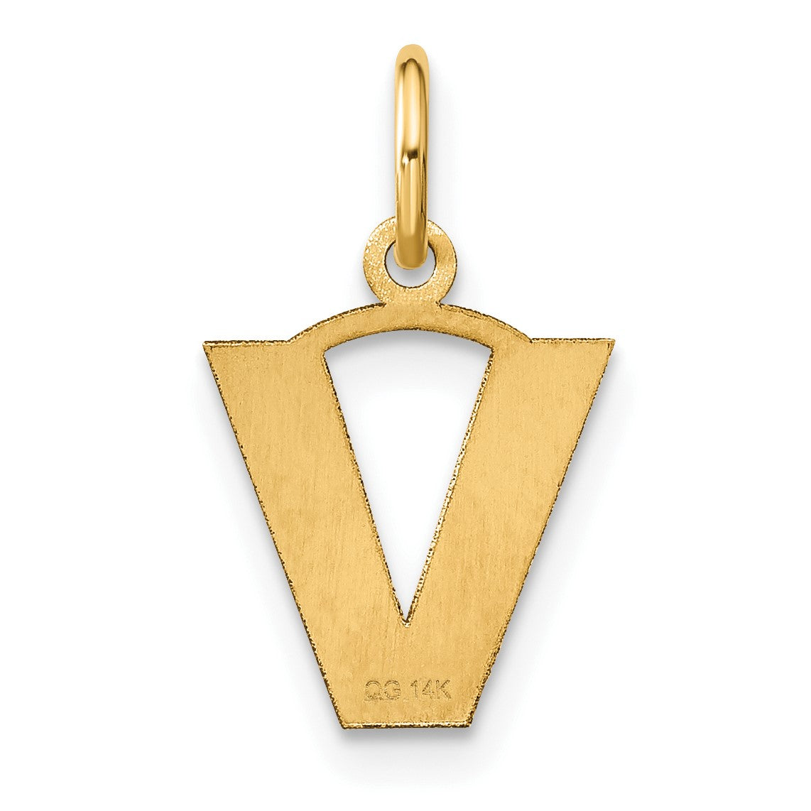 14ky Letter V Initial Pendant