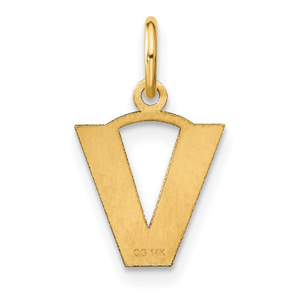 14ky Letter V Initial Pendant