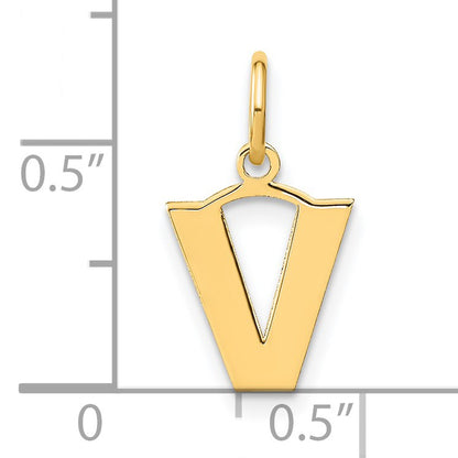 14ky Letter V Initial Pendant