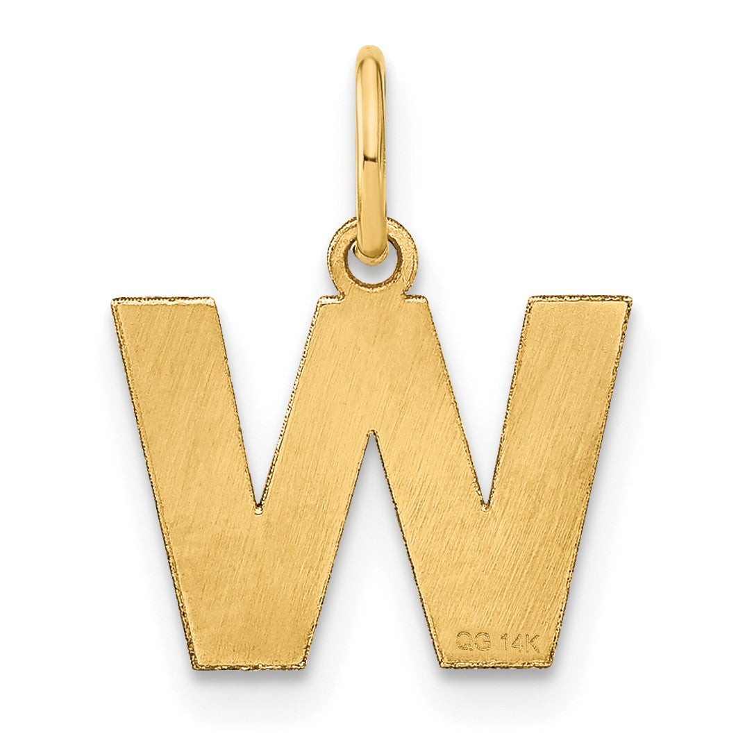 14ky Letter W Initial Pendant