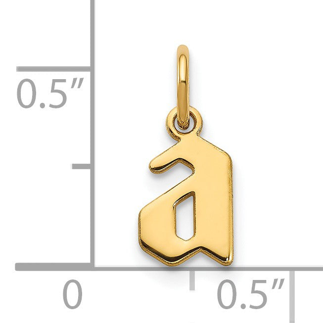 14KY Lower case Letter A Initial Pendant