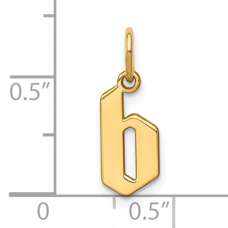 14KY Lower case Letter B Initial Pendant