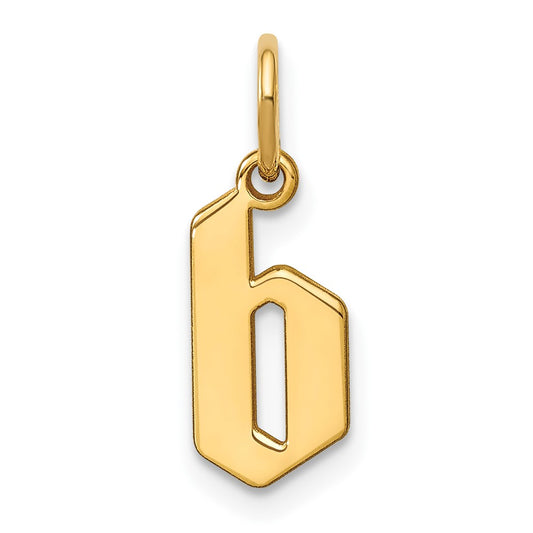 14KY Lower case Letter B Initial Pendant