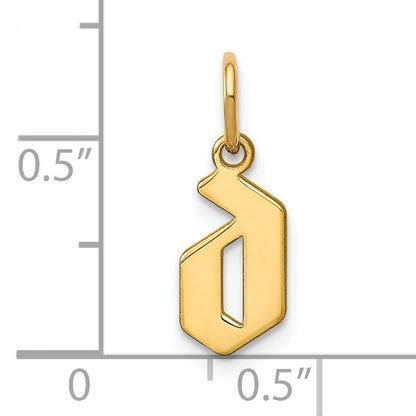 14KY Lower case Letter D Initial Pendant