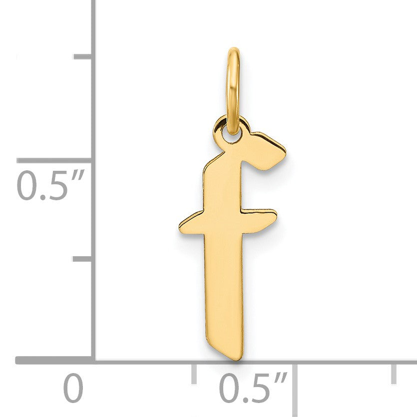 14ky Lowercase Letter F Initial Pendant