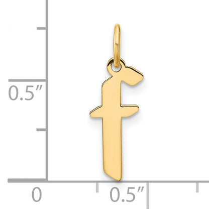 14ky Lowercase Letter F Initial Pendant