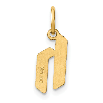 14ky Lowercase Letter H Initial Pendant