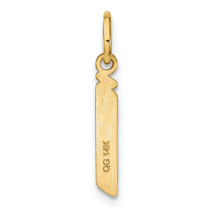 14ky Lowercase Letter J Initial Pendant