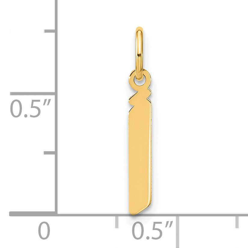 14ky Lowercase Letter J Initial Pendant