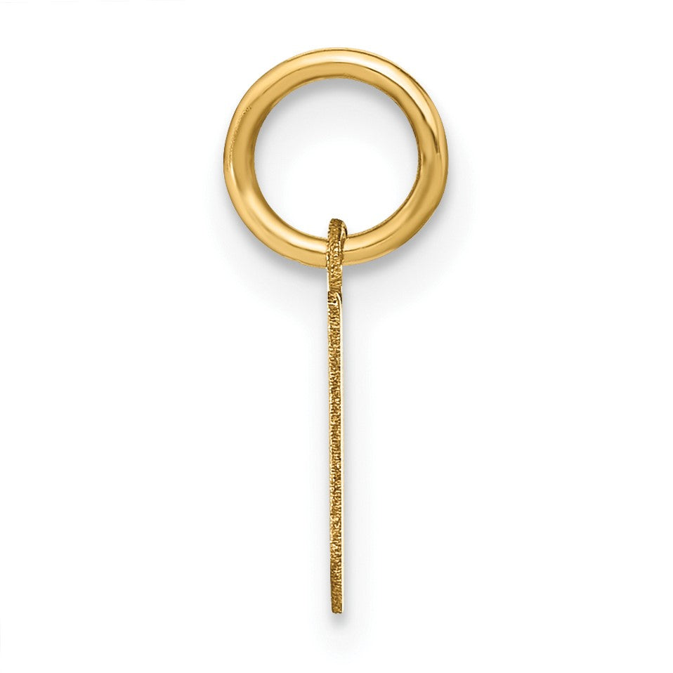 14ky Lowercase Letter N Initial Pendant