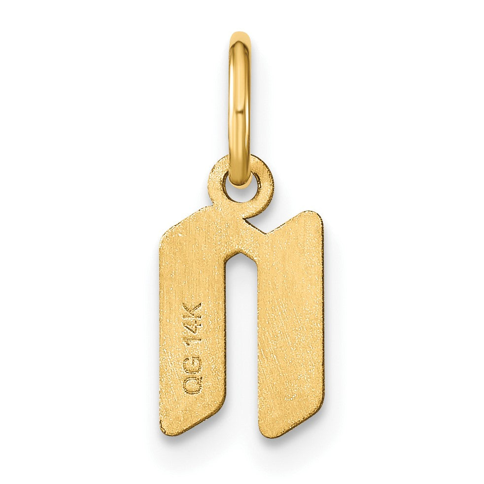 14ky Lowercase Letter N Initial Pendant