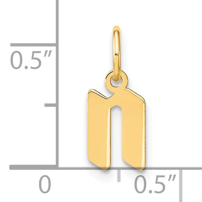 14ky Lowercase Letter N Initial Pendant