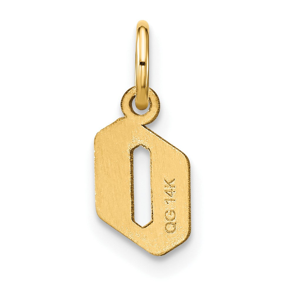 14ky Lowercase Letter O Initial Pendant