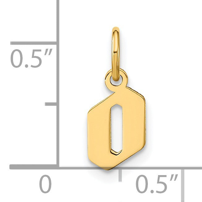 14ky Lowercase Letter O Initial Pendant