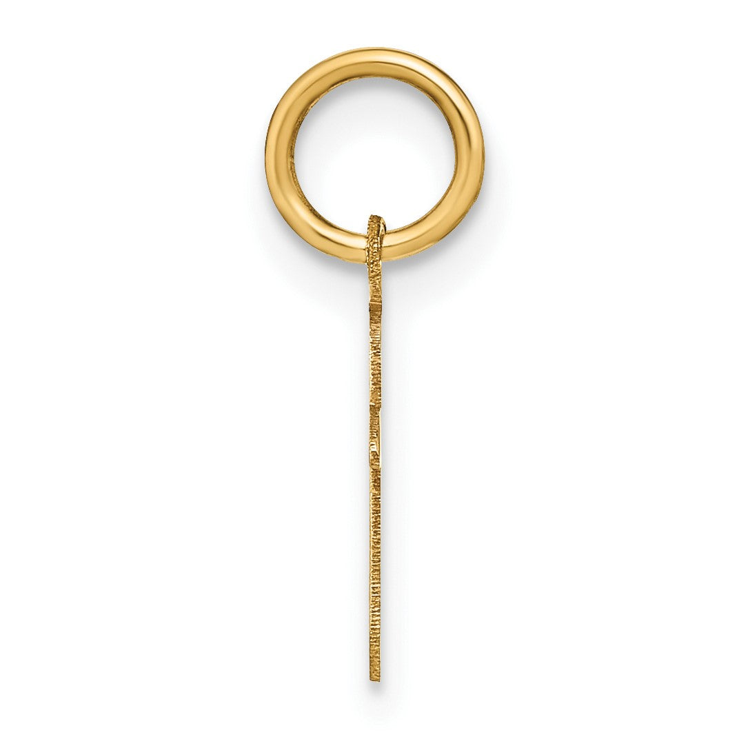 14ky Lowercase Letter T Initial Pendant