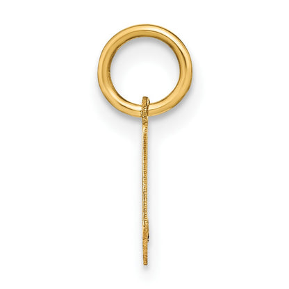14ky Lowercase Letter V Initial Pendant