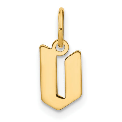 14ky Lowercase Letter V Initial Pendant
