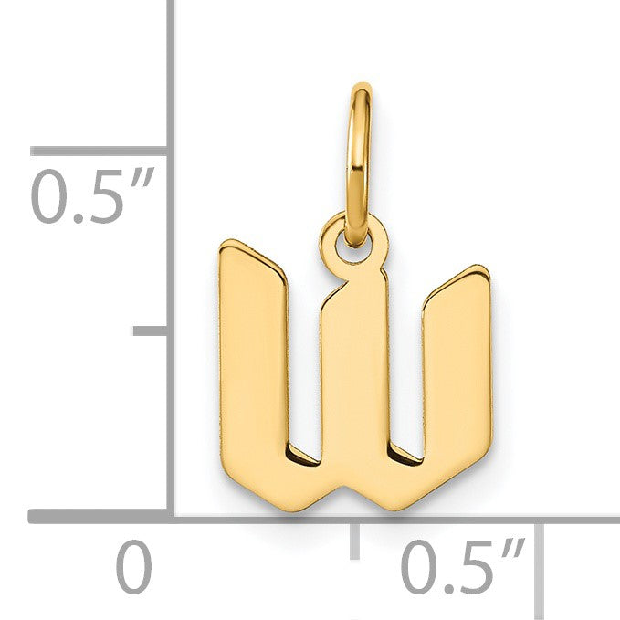14ky Lowercase Letter W Initial Pendant