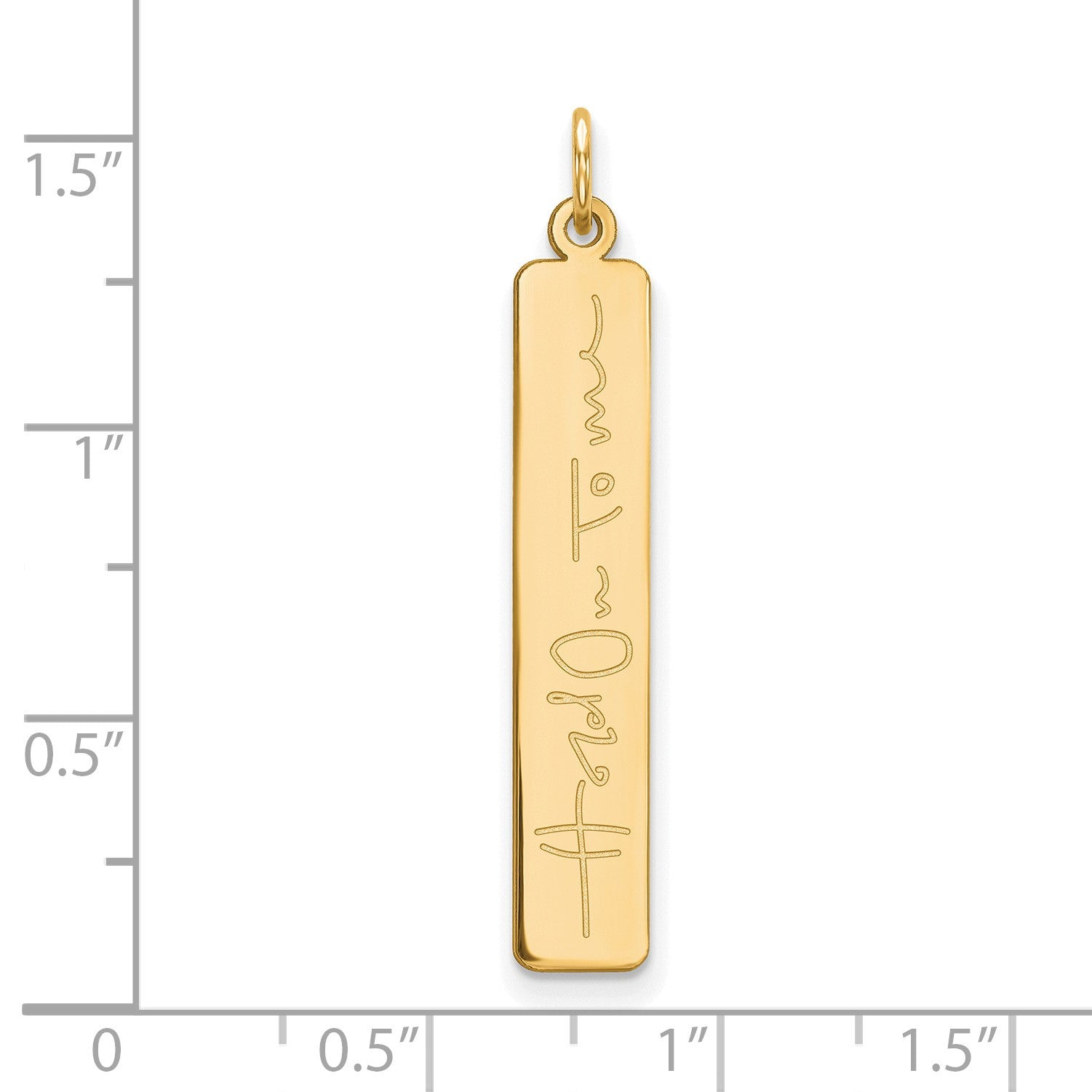 14k Yellow Gold Signature Bar Charm