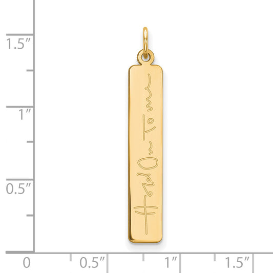 14k Yellow Gold Signature Bar Charm