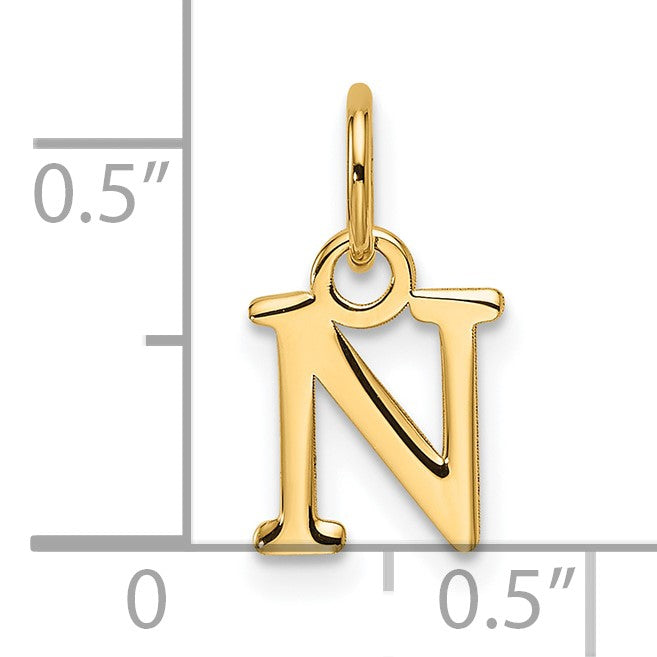 14ky Cutout Letter N Initial Pendant