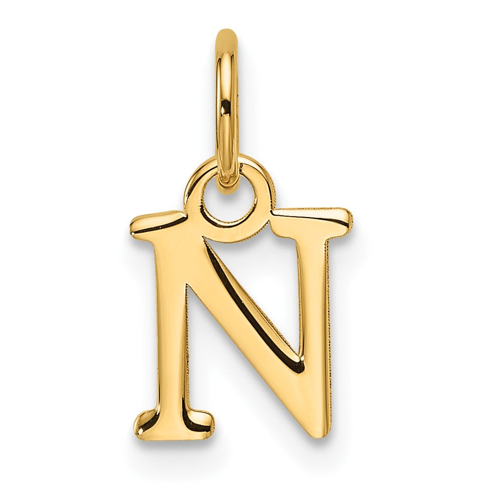 14ky Cutout Letter N Initial Pendant