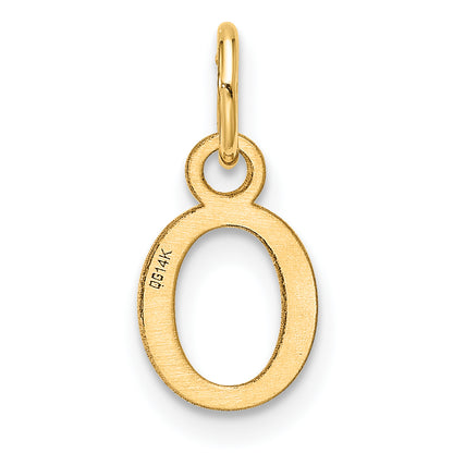 14k Yellow Gold Cutout Letter O Initial Pendant