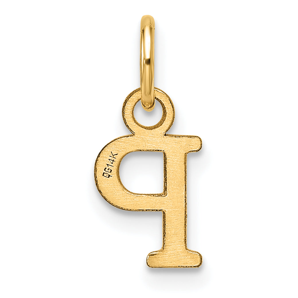 14k Yellow Gold Cutout Letter P Initial Pendant