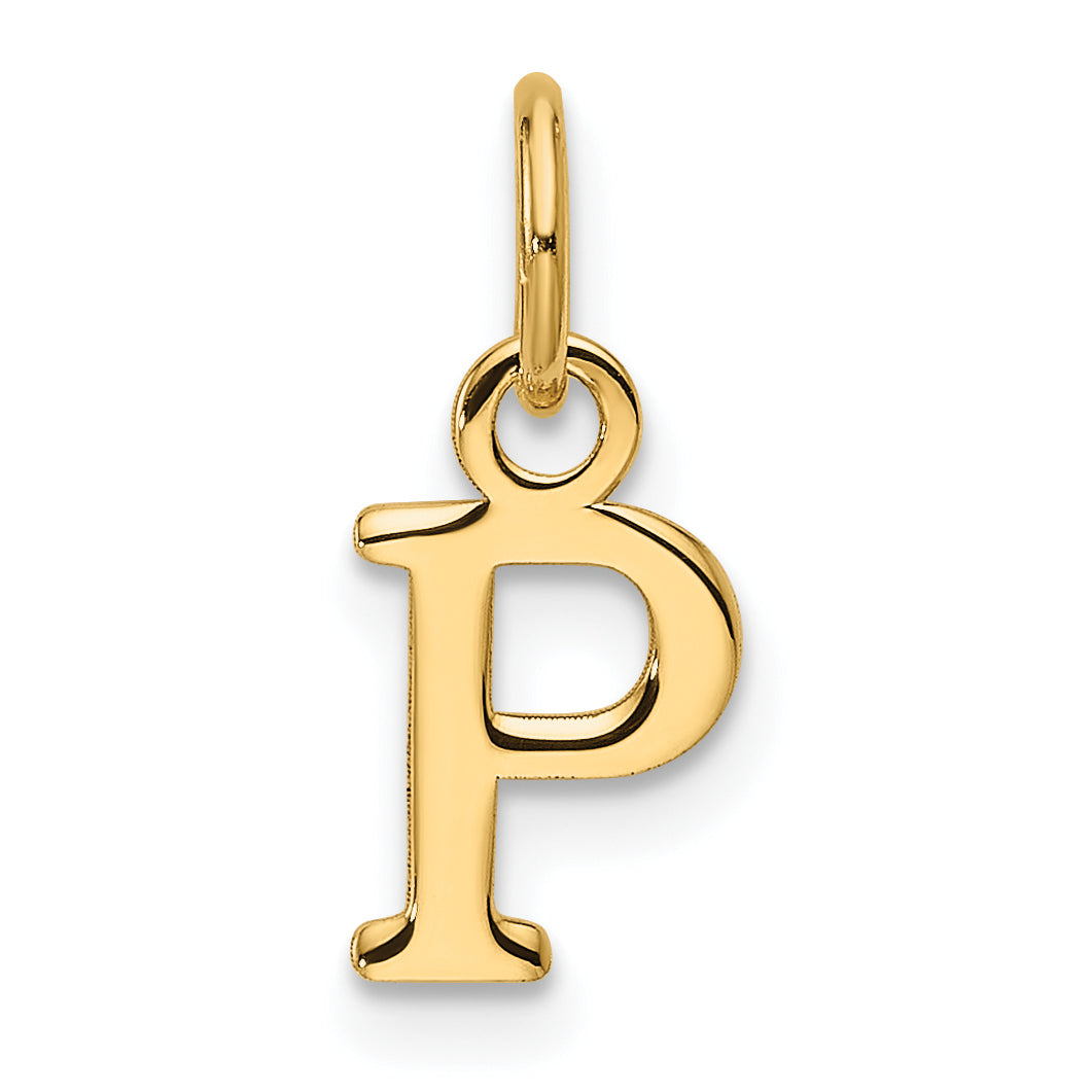14k Yellow Gold Cutout Letter P Initial Pendant