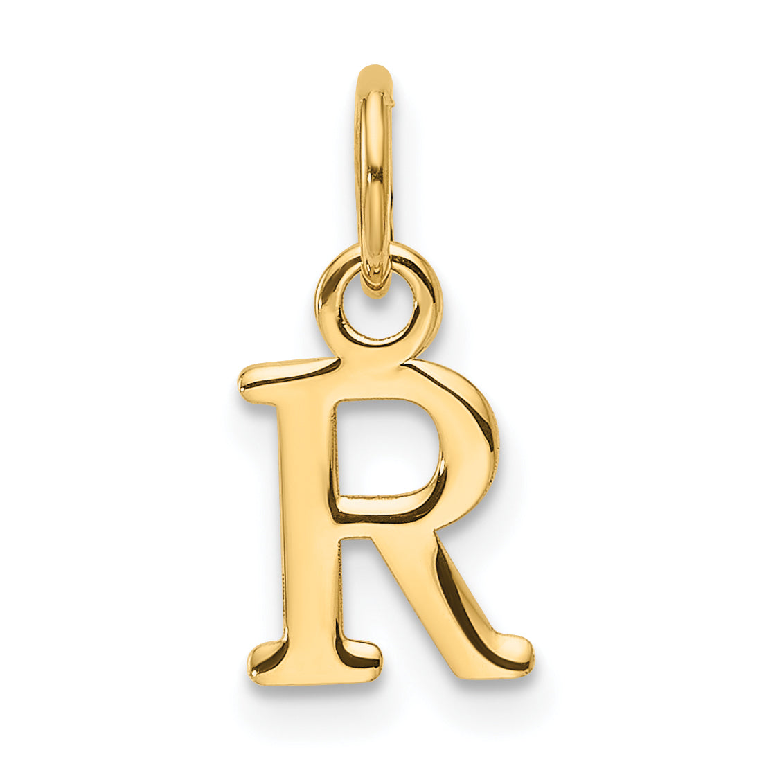 14k Yellow Gold Cutout Letter R Initial Pendant