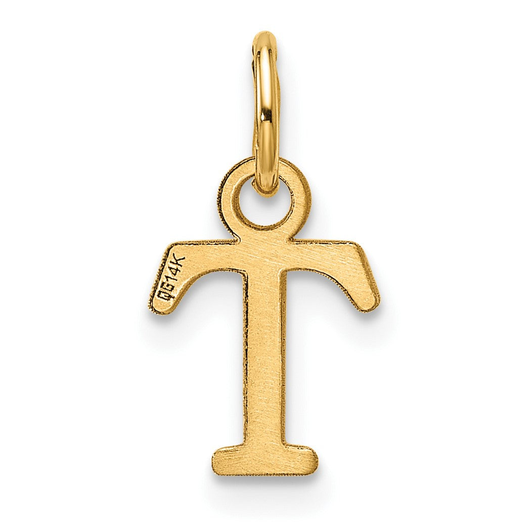 14ky Cutout Letter T Initial Pendant