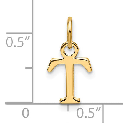 14ky Cutout Letter T Initial Pendant