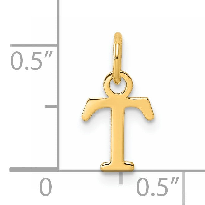 14ky Cutout Letter T Initial Pendant